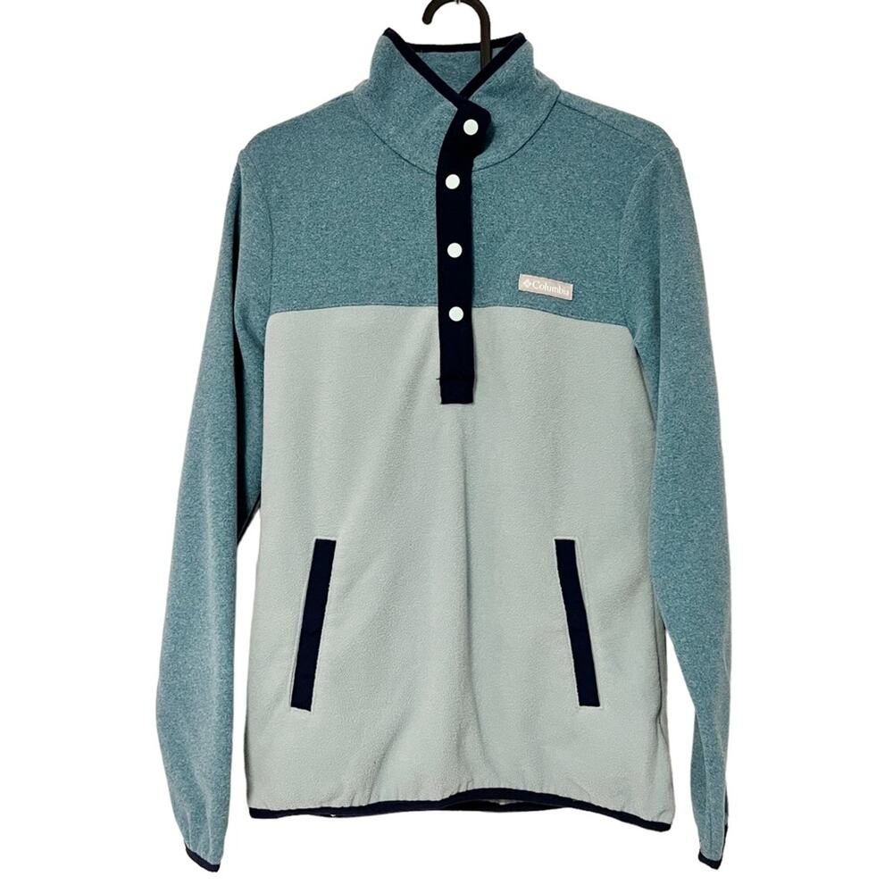 Columbia two tone blue fleece pullover Womens XS
